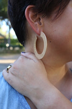 Brushed and Hammered C Earring