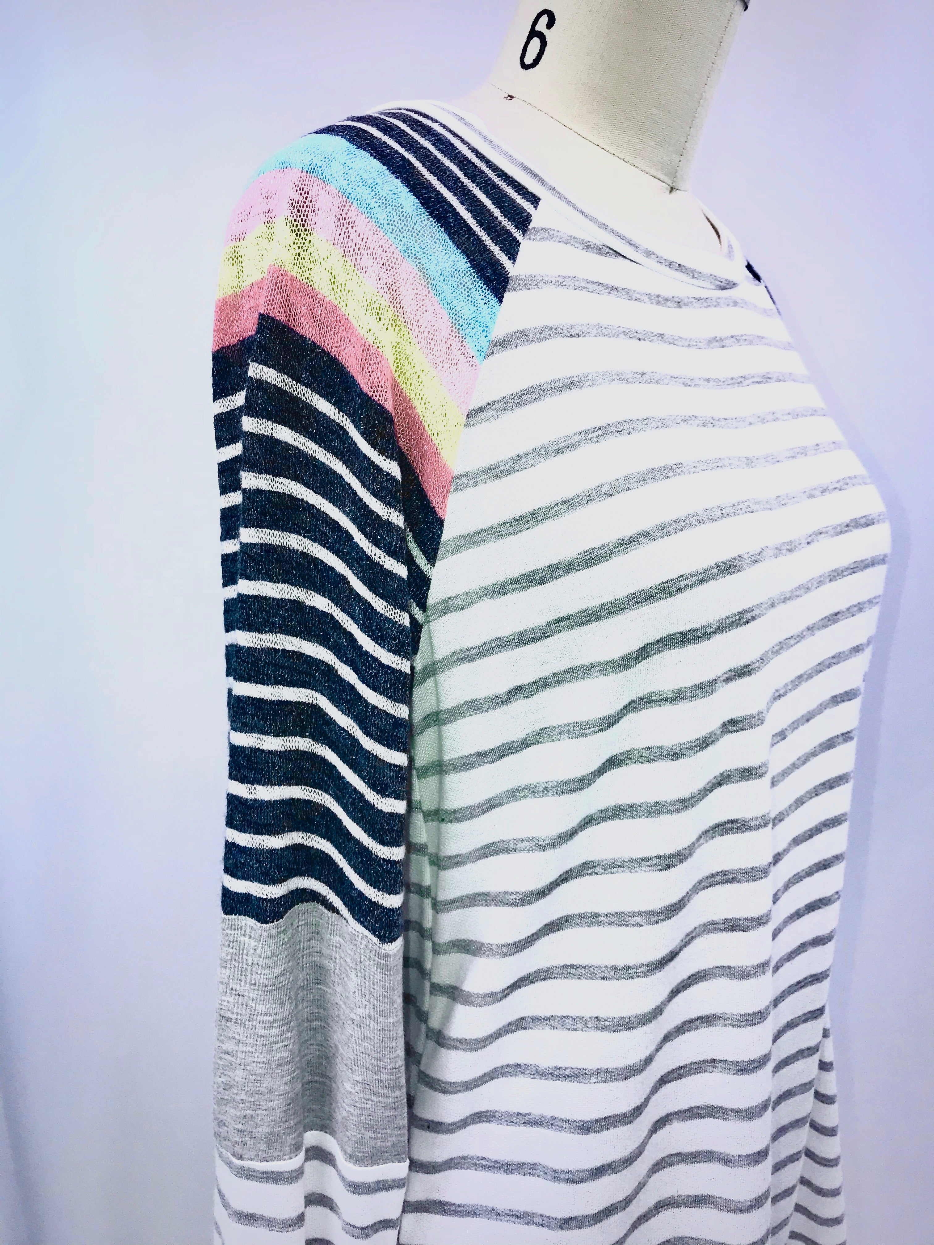 Long Sleeve Stripe Knit Top