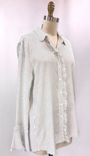 Button Down Blouse with Ruffles