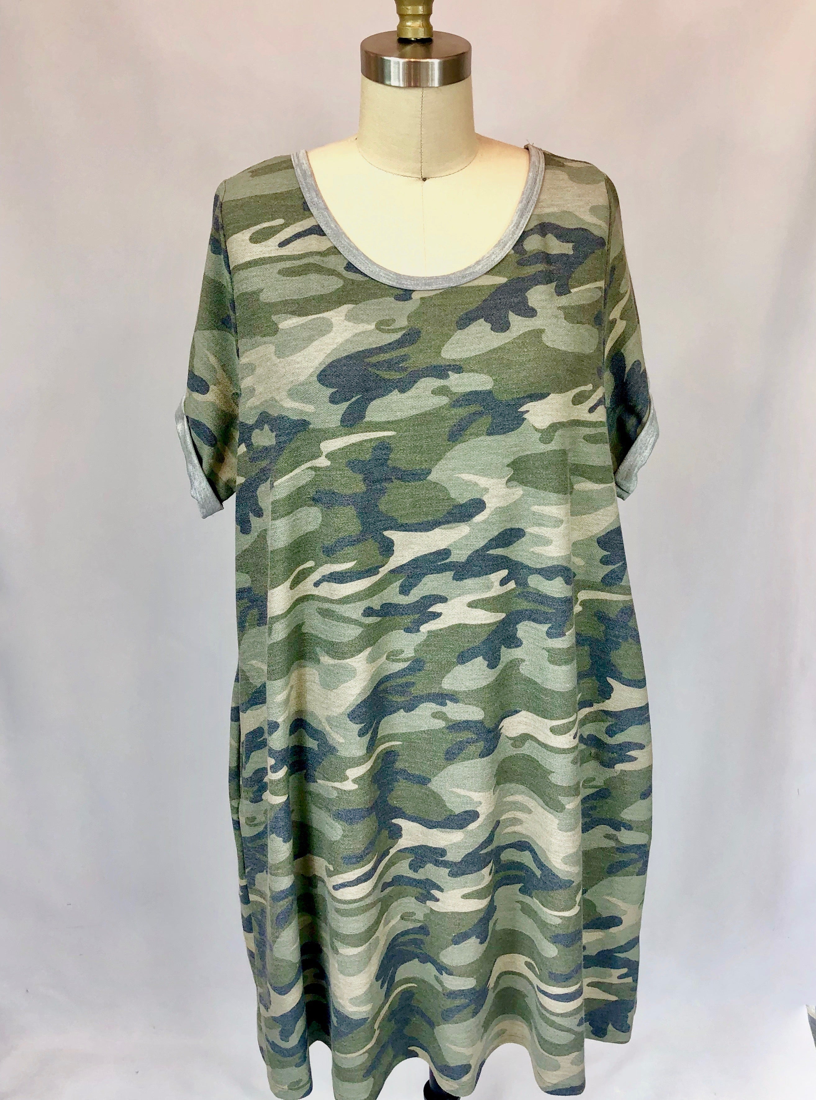 Plus-Size Camo Mini Dress – October Lane Shop Plus-Size Camo Mini Dress – October Lane Shop