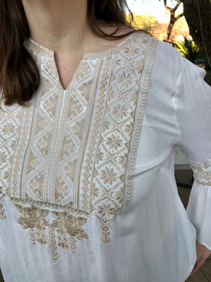Plus-Size Embroidery Tunic