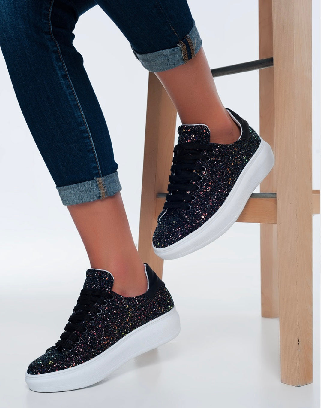 AMAZING Black or Gold Glitter Sneakers [Pre-Order]