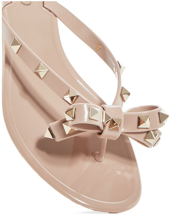 Bow studded 2025 jelly sandals