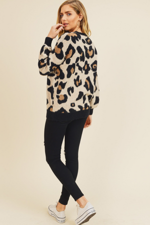Large Scale Leopard Print Sweater