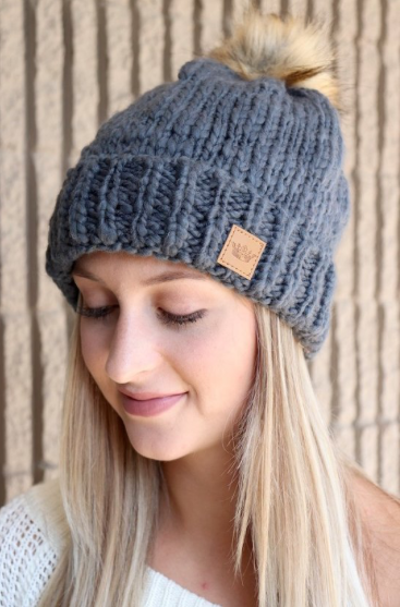 Gray Knitted Beanie